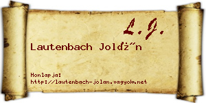 Lautenbach Jolán névjegykártya